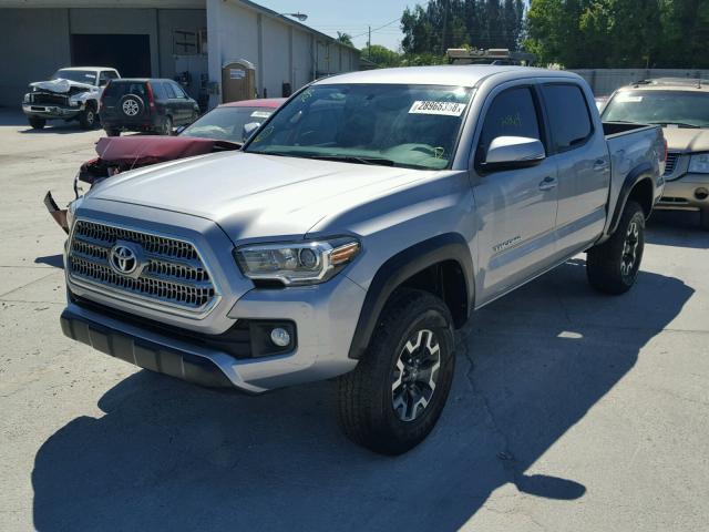 5TFCZ5AN1GX034444 - 2016 TOYOTA TACOMA DOU SILVER photo 2