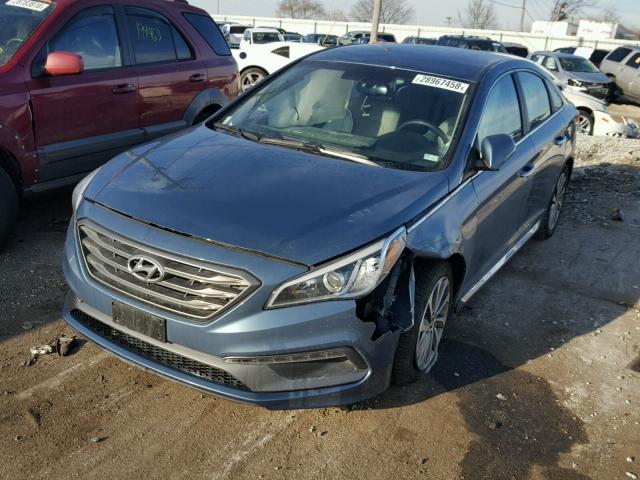 5NPE34AF1FH072764 - 2015 HYUNDAI SONATA SPO TEAL photo 2