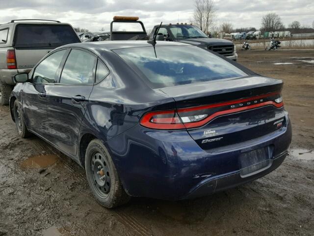 1C3CDFAHXDD216093 - 2013 DODGE DART SE BLUE photo 3