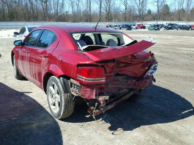 1B3LC56R38N121256 - 2008 DODGE AVENGER SX RED photo 3