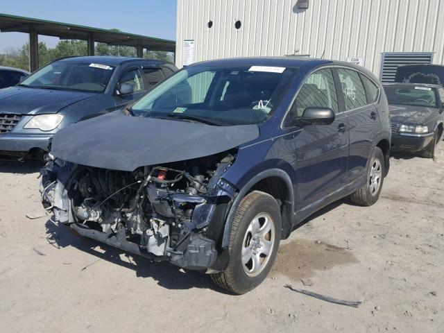 2HKRM4H32DH666304 - 2013 HONDA CR-V LX BLUE photo 2