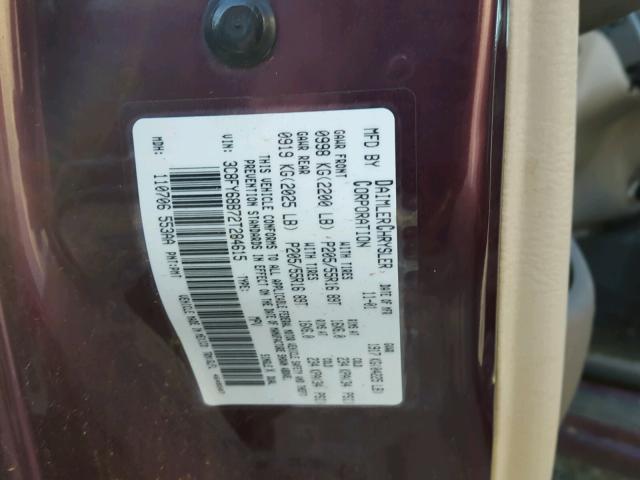 3C8FY68B72T284615 - 2002 CHRYSLER PT CRUISER BURGUNDY photo 10