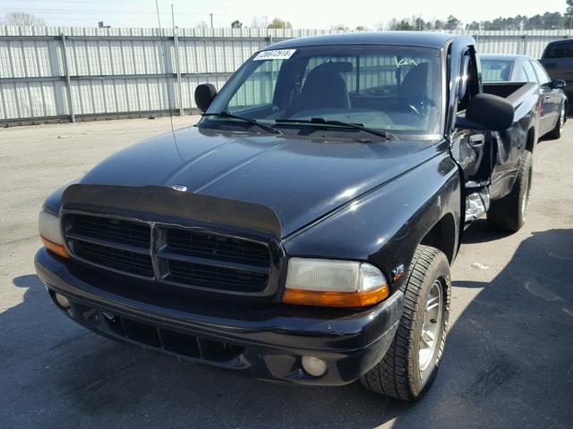 1B7FL26XXXS185447 - 1999 DODGE DAKOTA BLACK photo 2