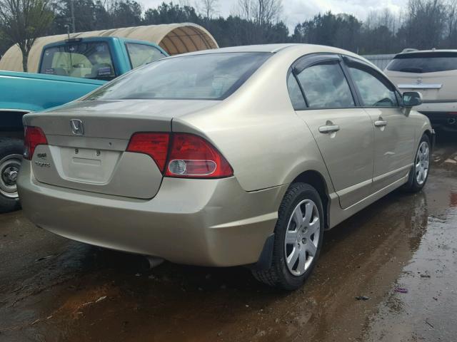 1HGFA16547L044996 - 2007 HONDA CIVIC LX GOLD photo 4