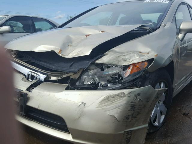 1HGFA16547L044996 - 2007 HONDA CIVIC LX GOLD photo 9