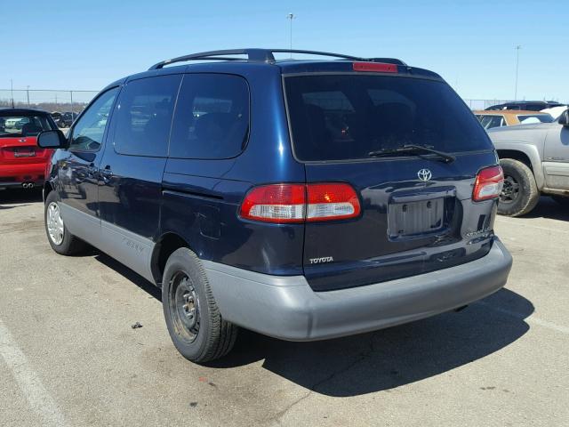 4T3ZF13C13U528714 - 2003 TOYOTA SIENNA LE BLUE photo 3