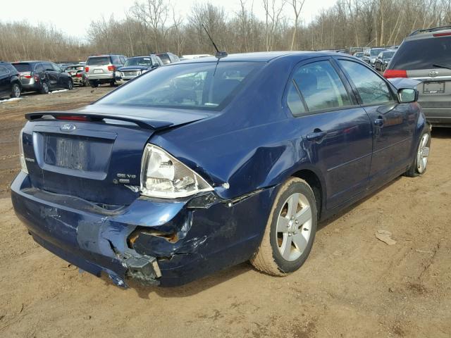 3FAHP01107R212483 - 2007 FORD FUSION SE BLUE photo 4