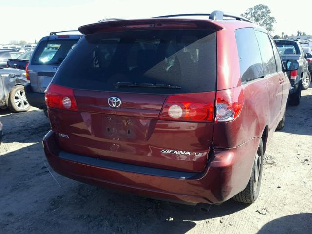 5TDZA23C86S548260 - 2006 TOYOTA SIENNA CE RED photo 4