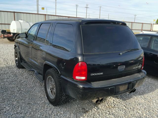 1B4HR38N82F143544 - 2002 DODGE DURANGO SP BLACK photo 3