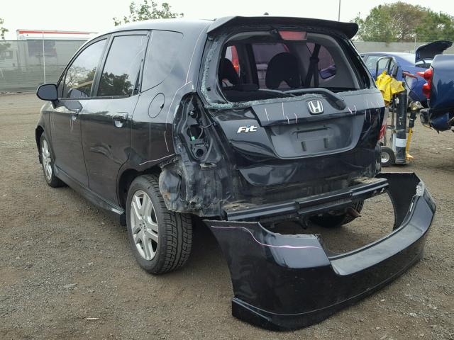 JHMGD38627S060632 - 2007 HONDA FIT S BLACK photo 3