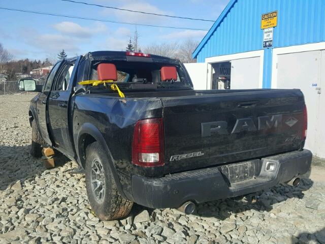 1C6RR7YT9HS793035 - 2017 RAM 1500 REBEL შავი ფოტო 3