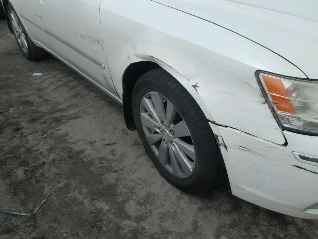 5NPEU46C19H491892 - 2009 HYUNDAI SONATA SE WHITE photo 9