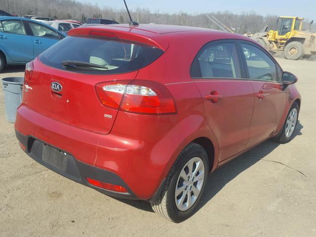 KNADM5A35D6170172 - 2013 KIA RIO LX RED photo 4