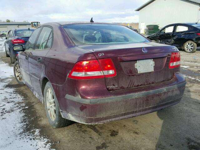 YS3FD46Y331055875 - 2003 SAAB 9-3 ARC BURGUNDY photo 3