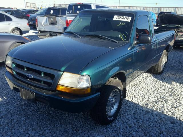 1FTYR10V0XPA04139 - 1999 FORD RANGER GREEN photo 2