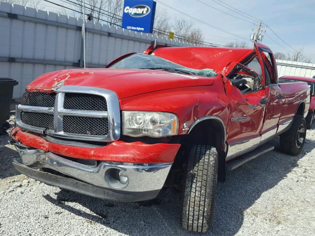 1D7KU286X3J522348 - 2003 DODGE RAM 2500 S RED photo 2