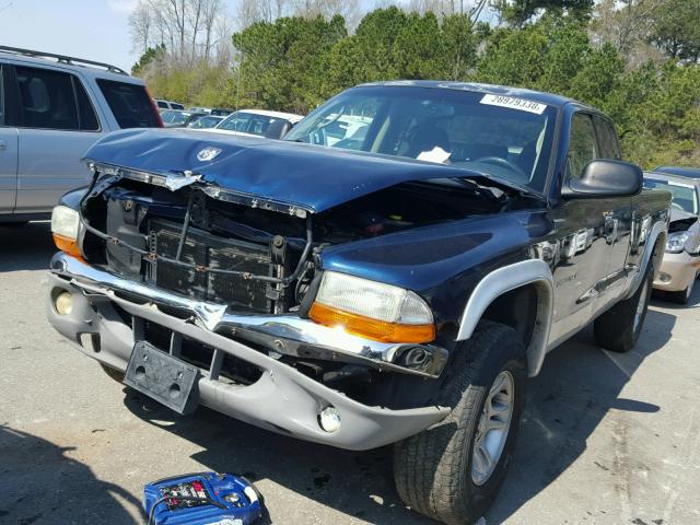 1B7GG22N11S280094 - 2001 DODGE DAKOTA BLUE photo 2