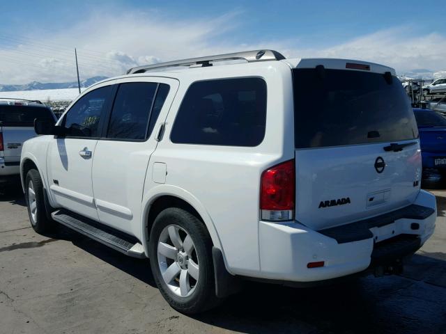 5N1AA08C38N600666 - 2008 NISSAN ARMADA SE WHITE photo 3