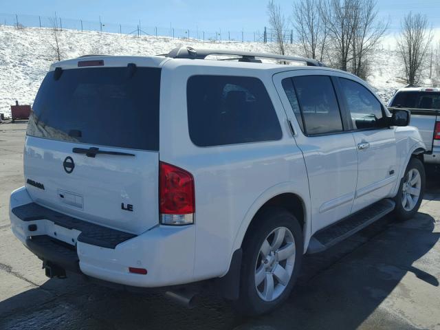 5N1AA08C38N600666 - 2008 NISSAN ARMADA SE WHITE photo 4