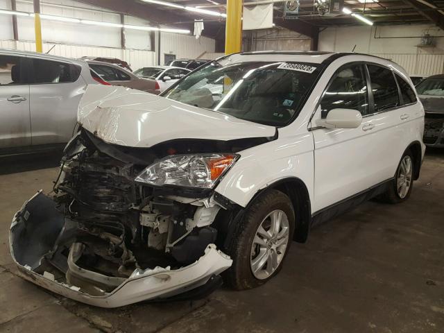 5J6RE4H7XBL077083 - 2011 HONDA CR-V EXL WHITE photo 2