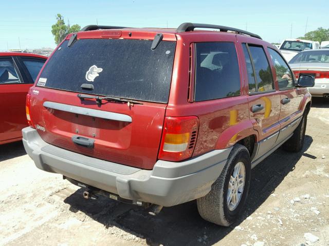 1J4GX48S52C168221 - 2002 JEEP GRAND CHER RED photo 4