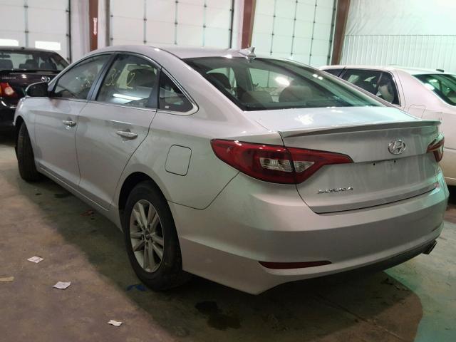 5NPE24AFXHH487202 - 2017 HYUNDAI SONATA SE SILVER photo 3