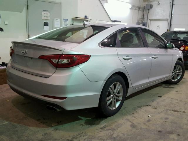 5NPE24AFXHH487202 - 2017 HYUNDAI SONATA SE SILVER photo 4