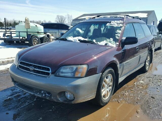 4S3BH6654Y7633496 - 2000 SUBARU LEGACY OUT MAROON photo 2