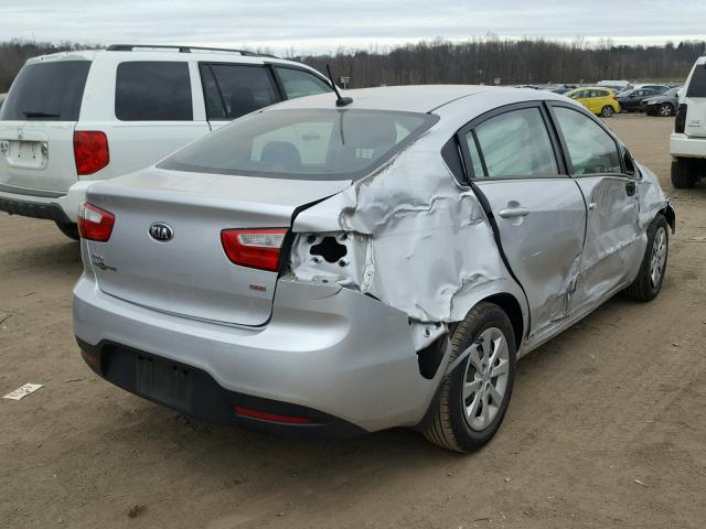 KNADM4A35E6404161 - 2014 KIA RIO LX SILVER photo 4