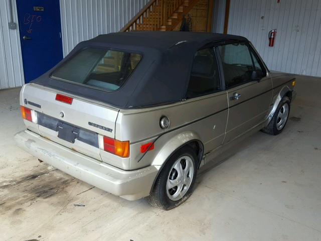 WVWCA0152KK001842 - 1989 VOLKSWAGEN CABRIOLET BEIGE photo 4