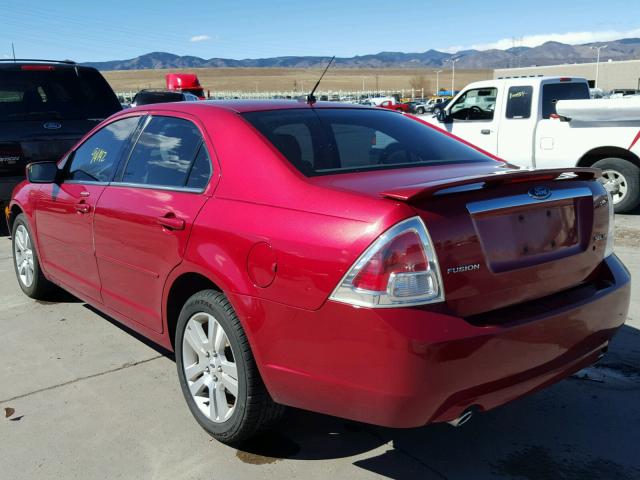 3FAHP08128R157056 - 2008 FORD FUSION SEL RED photo 3