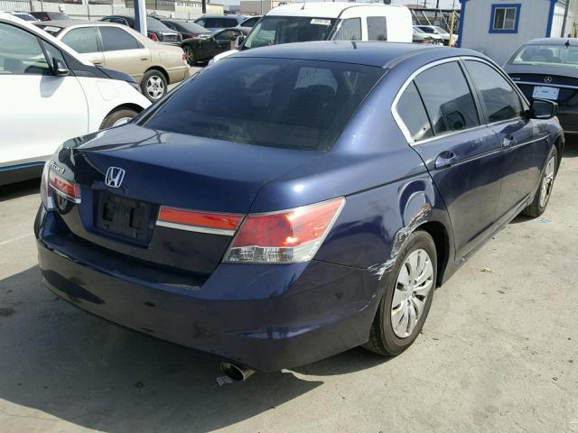 1HGCP2F30BA104394 - 2011 HONDA ACCORD LX BLUE photo 4