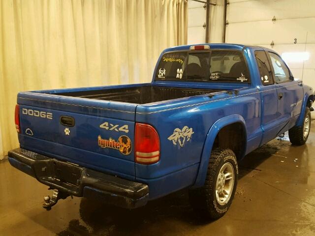 1B7GG22Y0WS587189 - 1998 DODGE DAKOTA BLUE photo 4