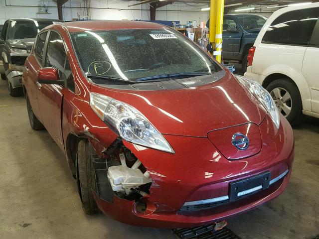 1N4AZ0CP4FC326402 - 2015 NISSAN LEAF S RED photo 1