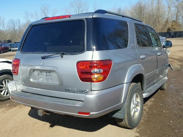 5TDBT44A14S213150 - 2004 TOYOTA SEQUOIA SR SILVER photo 4