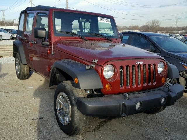 1J4BA3H10AL135056 - 2010 JEEP WRANGLER U MAROON photo 1