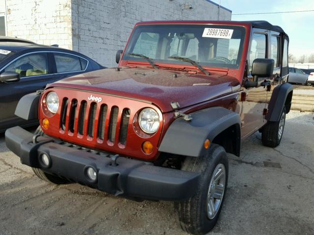 1J4BA3H10AL135056 - 2010 JEEP WRANGLER U MAROON photo 2