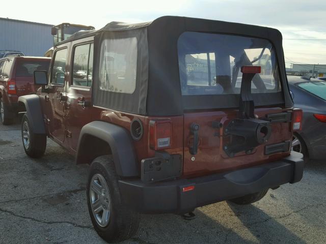 1J4BA3H10AL135056 - 2010 JEEP WRANGLER U MAROON photo 3