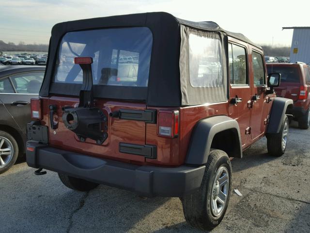 1J4BA3H10AL135056 - 2010 JEEP WRANGLER U MAROON photo 4