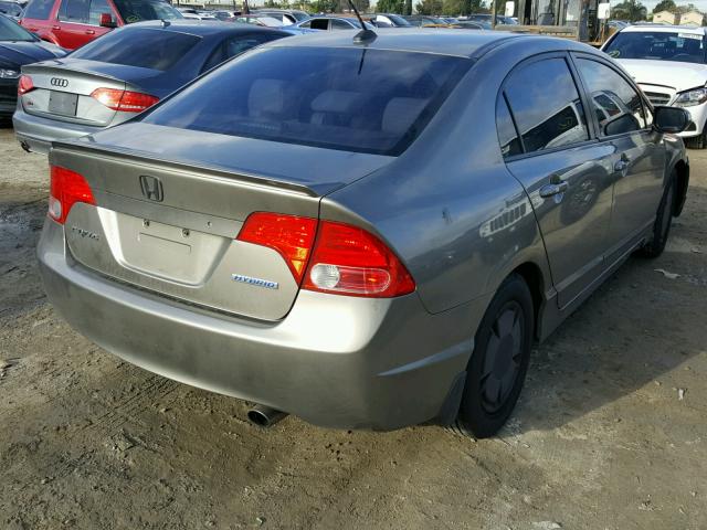 JHMFA36237S024484 - 2007 HONDA CIVIC HYBR GRAY photo 4