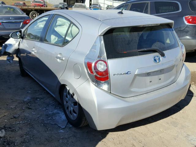 JTDKDTB32E1566023 - 2014 TOYOTA PRIUS C SILVER photo 3