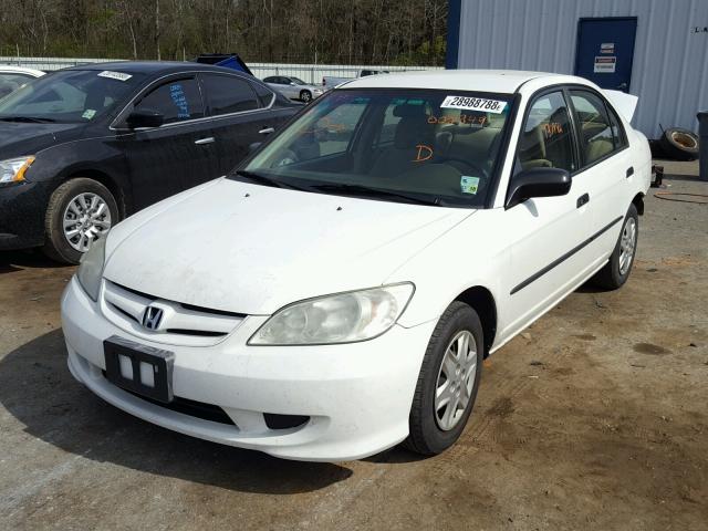 1HGES16365L002849 - 2005 HONDA CIVIC DX V WHITE photo 2