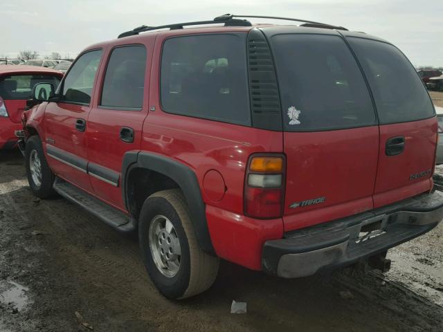 1GNEK13Z82J308490 - 2002 CHEVROLET TAHOE K150 RED photo 3