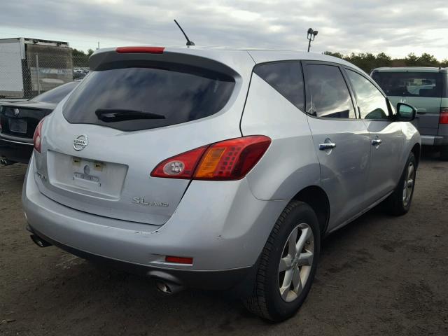 JN8AZ18W49W108564 - 2009 NISSAN MURANO S SILVER photo 4