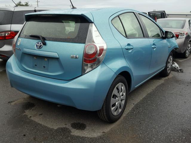 JTDKDTB32E1084314 - 2014 TOYOTA PRIUS C BLUE photo 4