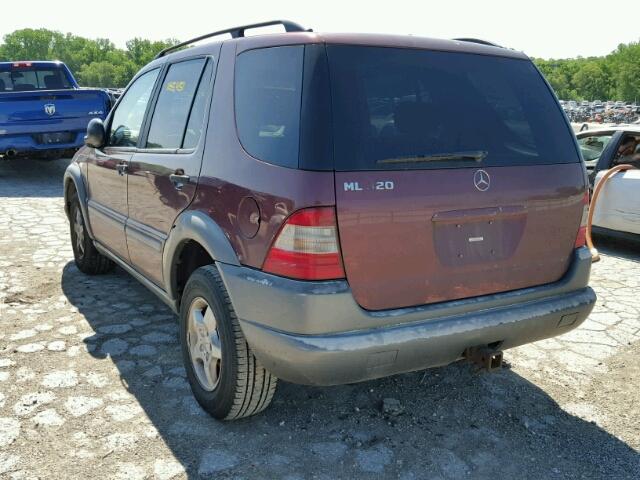 4JGAB54E8WA043033 - 1998 MERCEDES-BENZ ML320 MAROON photo 3