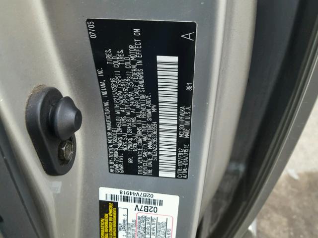 5TDZA23C95S369594 - 2005 TOYOTA SIENNA CE GOLD photo 10