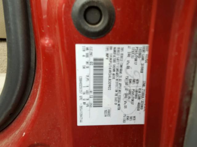 1FMPU16W24LB30902 - 2004 FORD EXPEDITION RED photo 10