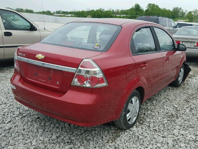 KL1TD56658B168332 - 2008 CHEVROLET AVEO BASE RED photo 4
