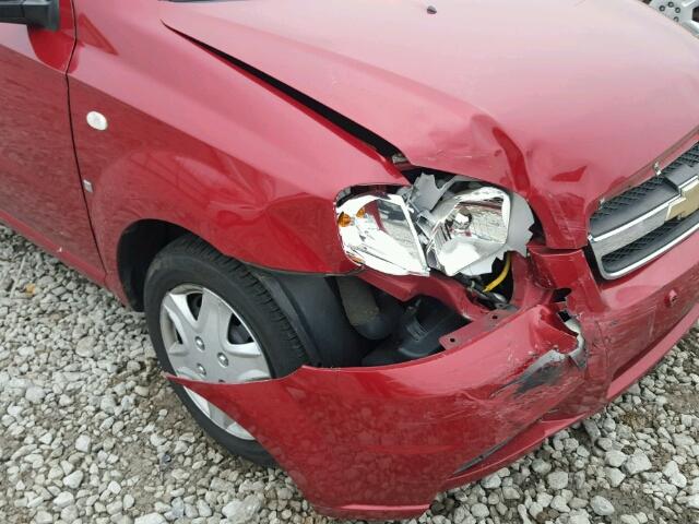 KL1TD56658B168332 - 2008 CHEVROLET AVEO BASE RED photo 9